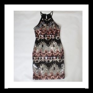 Aztec Sequin Mini Dress